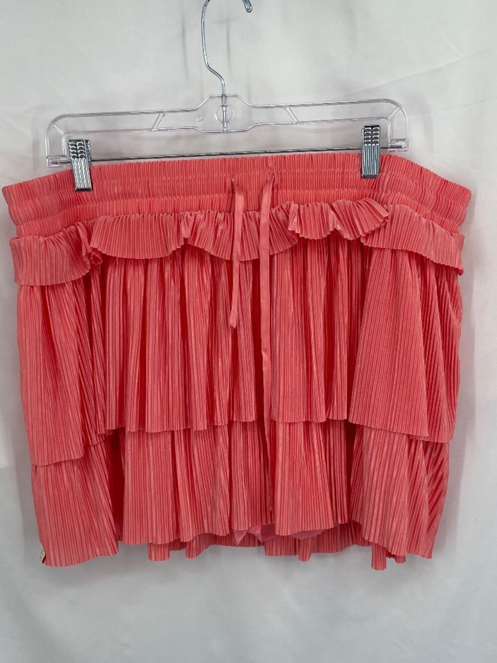 Simply Southern Collection Pink tiered pleated mini skirt